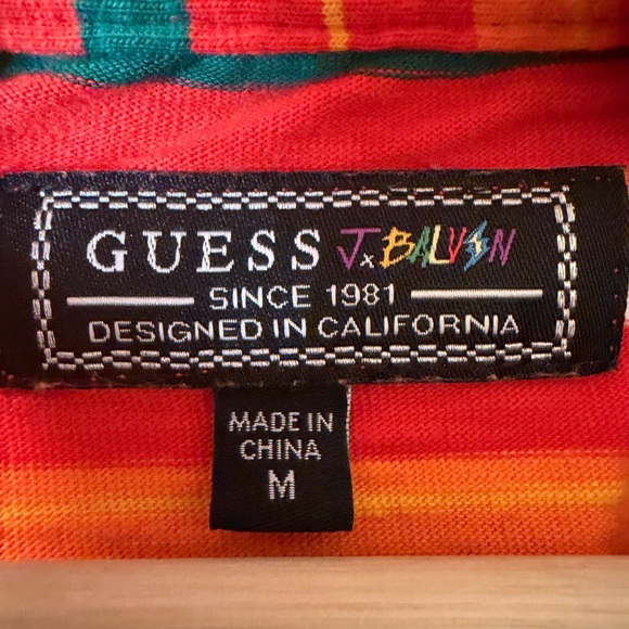 Guess J Balvin Striped Tee in Red, Orange and Orange - Picture 2 of 2